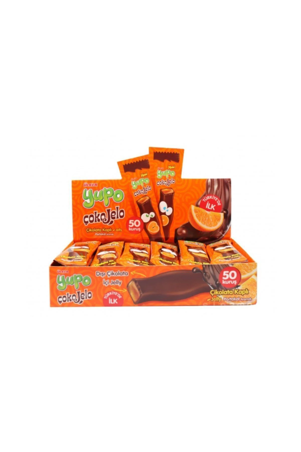 Yupo Çokojelo Çikolata Kaplı Portakal Aromalı Jelly 20 Gr X 18'li