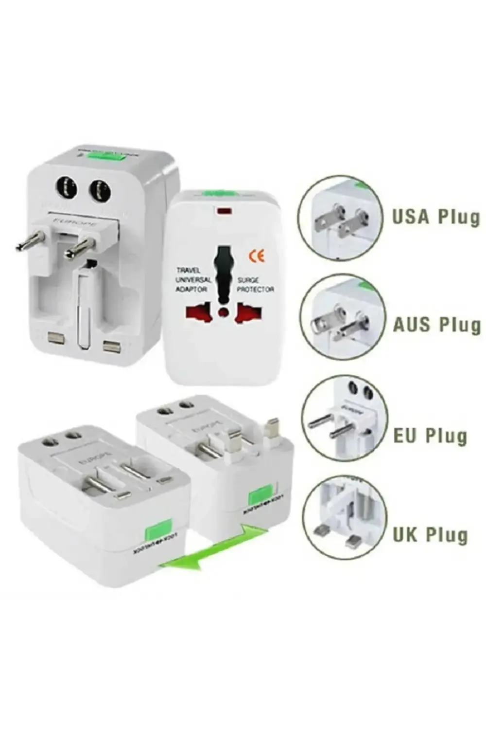 Yurtdışı Seyahat Adaptörü Amerikan Ingiliz Fiş Priz Çevirici Akım