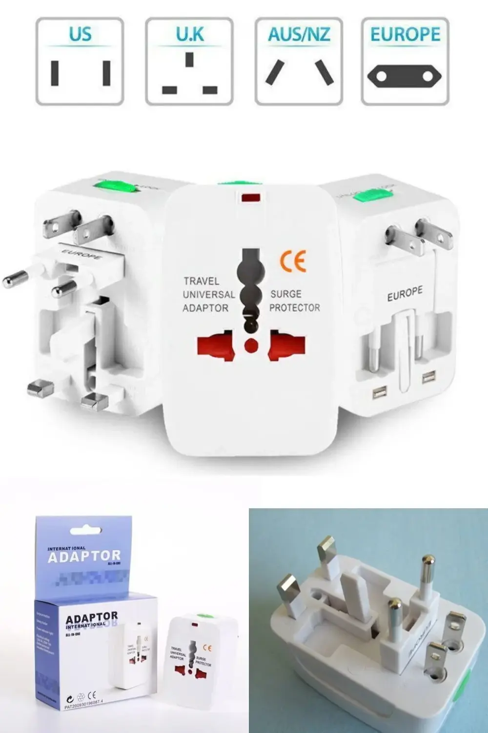 Yurtdışı Seyahat Adaptörü Amerikan Ingiliz Fiş Priz Çevirici Akım