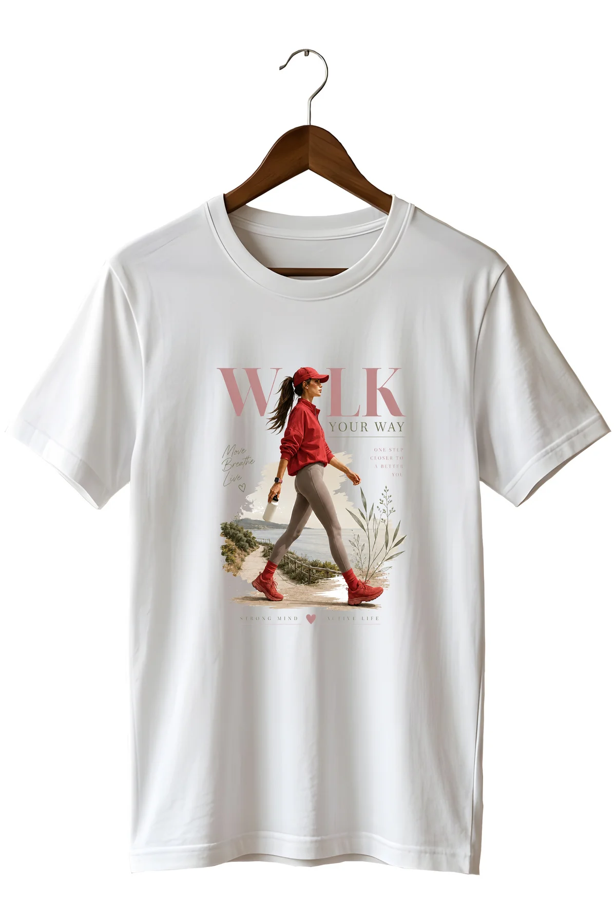 Yürüyüş Temalı Trekking Baskılı T-shirt Spor Tişört