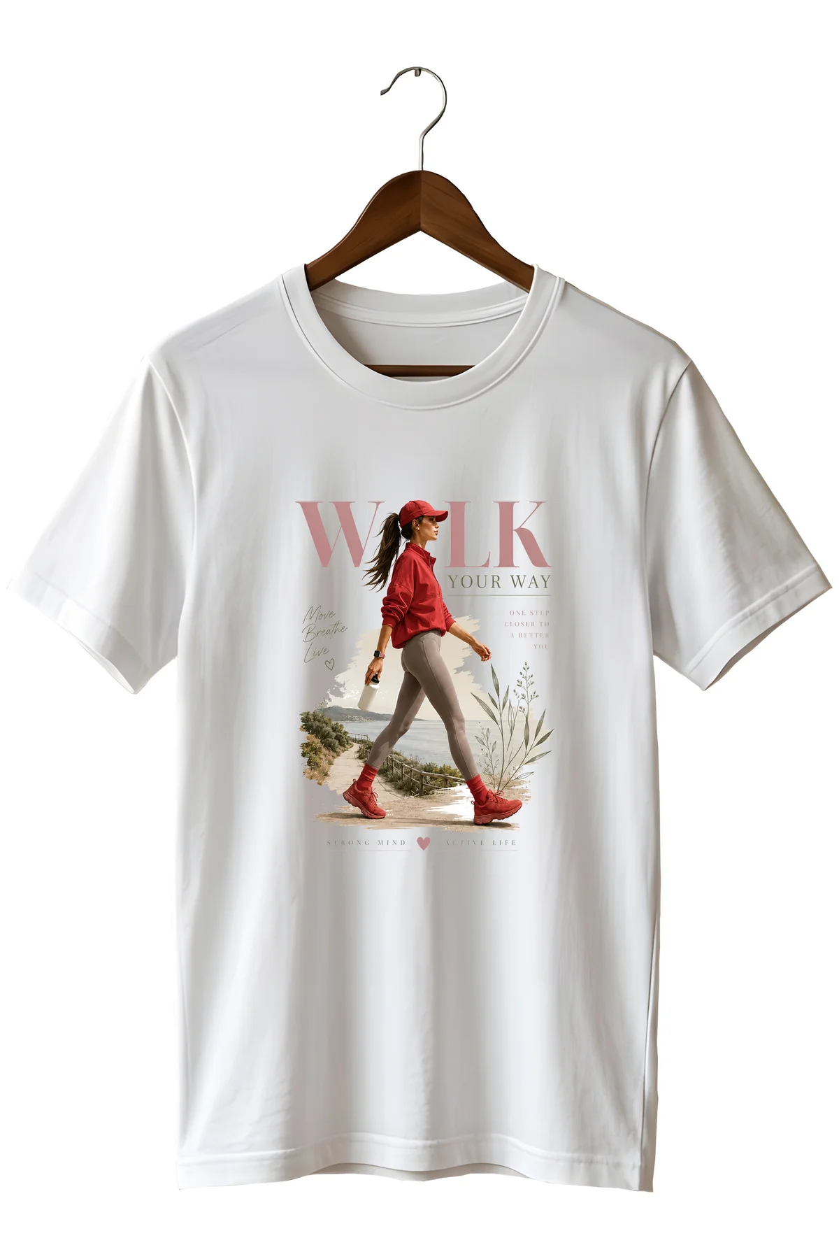 Yürüyüş Temalı Trekking Baskılı T-shirt Spor Tişört