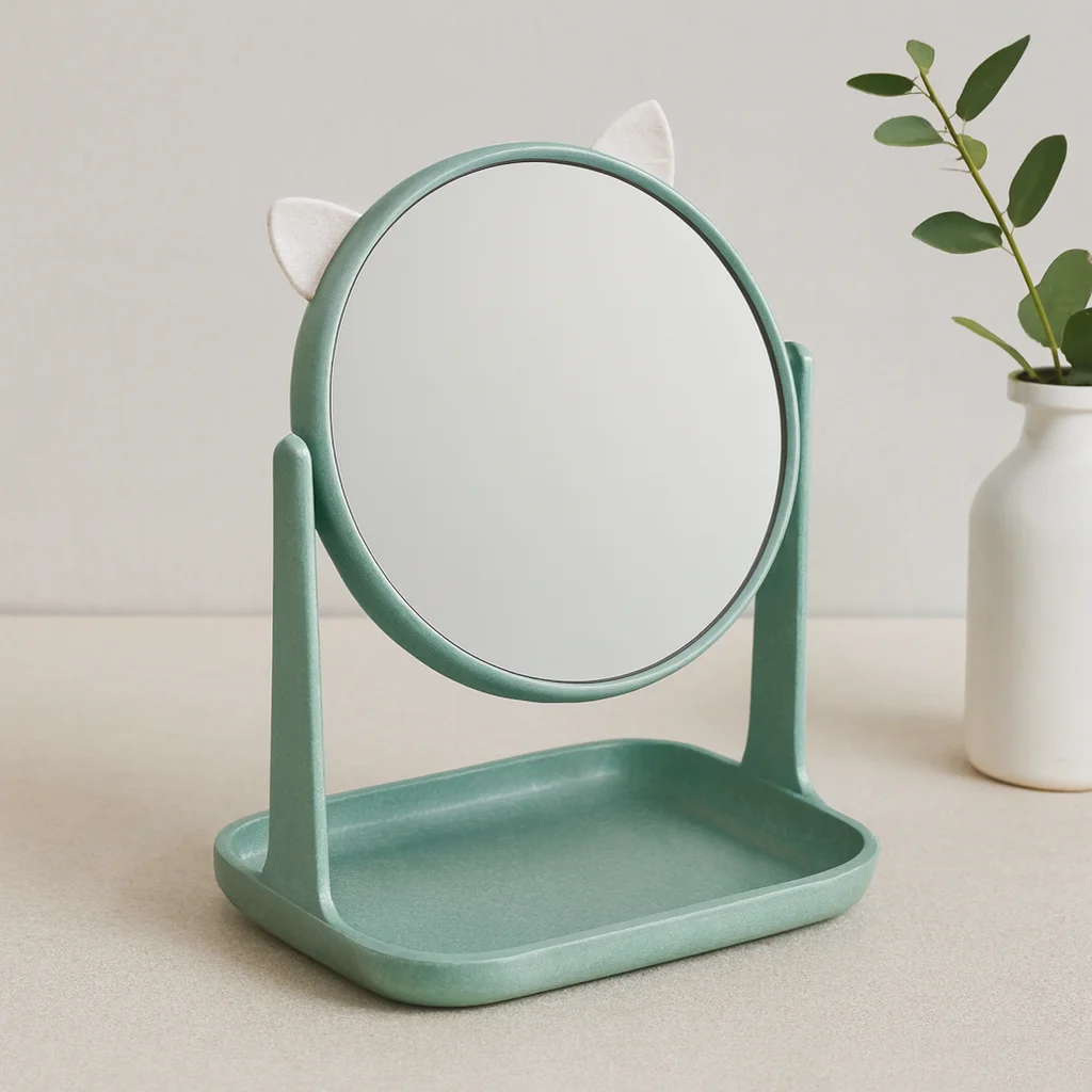 Yuvarlak 15 cm Plastik Makyaj Aynası (Kulaklı, Sepetli) Fiyatı, Yorumları ve Özellikleri