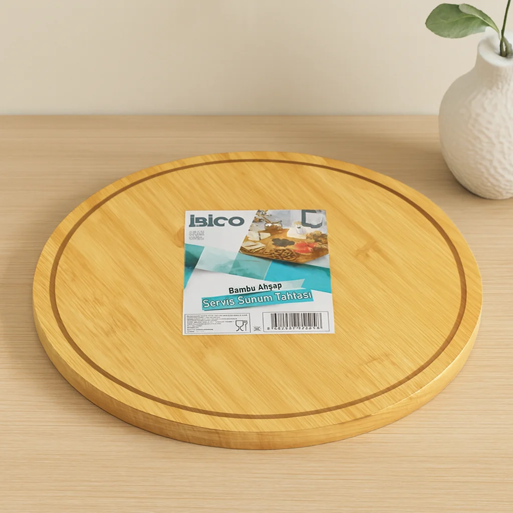 Yuvarlak 29.7 cm Bambu Döner Sunum Tepsisi (360°) Fiyatı, Yorumları ve Özellikleri
