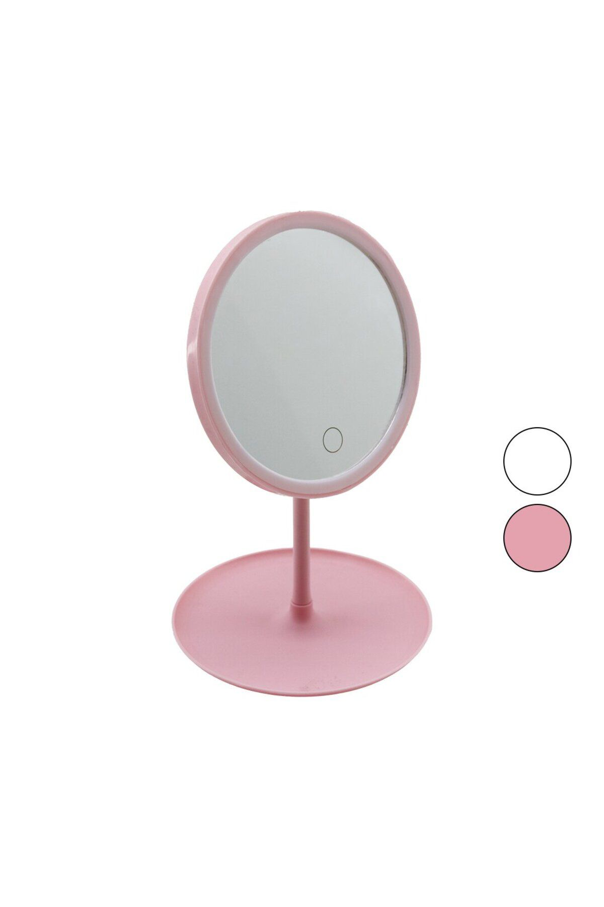 Ok Aksesuar Yuvarlak 7 İnç Ledli - Usb Şarjli Makyaj Aynasi 90°Takilik Sepetl