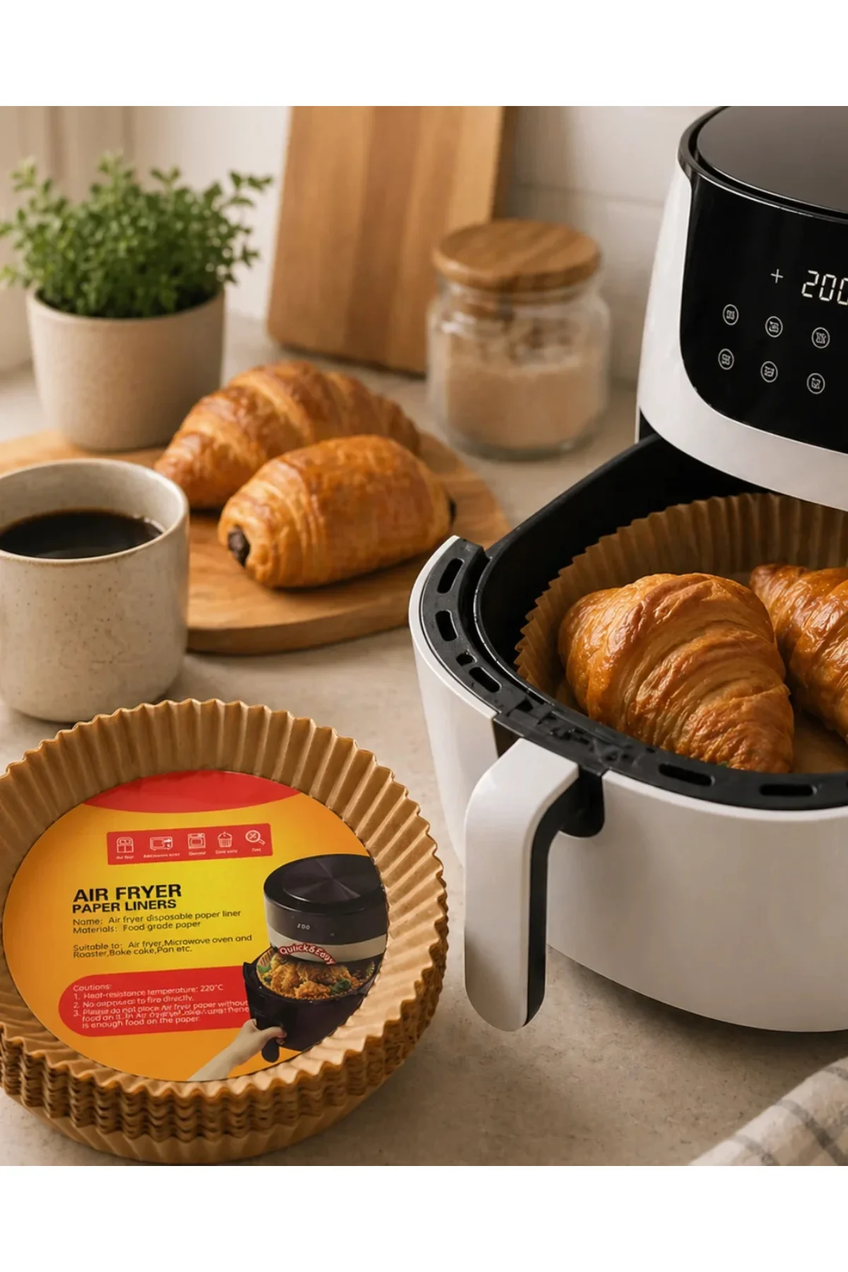 Yuvarlak Airfryer Kağıdı 100 Adet Yağ Tutmaz Hazne Koruyucu Yuvarlak Airfryer Kağıdı 100 Adet Yağ Tutmaz Hazne Koruyucu