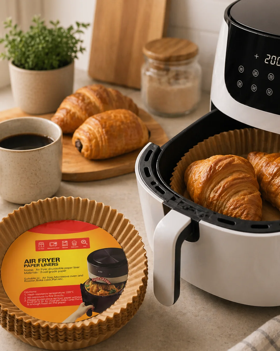 Yuvarlak Airfryer Kağıdı 100 Adet Yağ Tutmaz Hazne Koruyucu