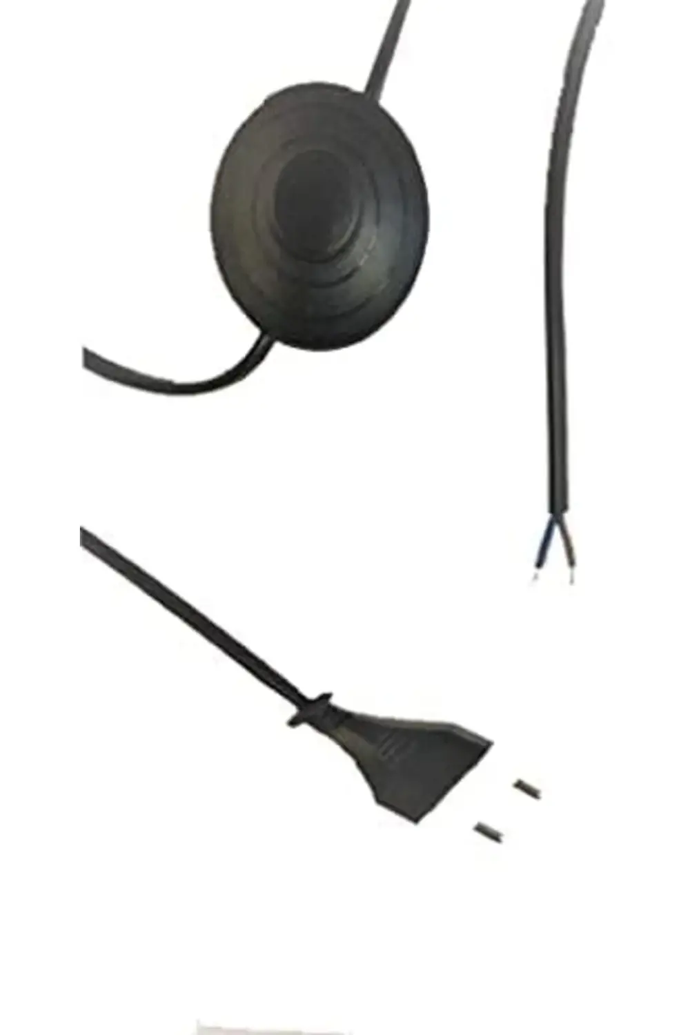 Yuvarlak Arapuarlı Fişli Kablo Siyah 4Mt ( Masa Lambası Lambader