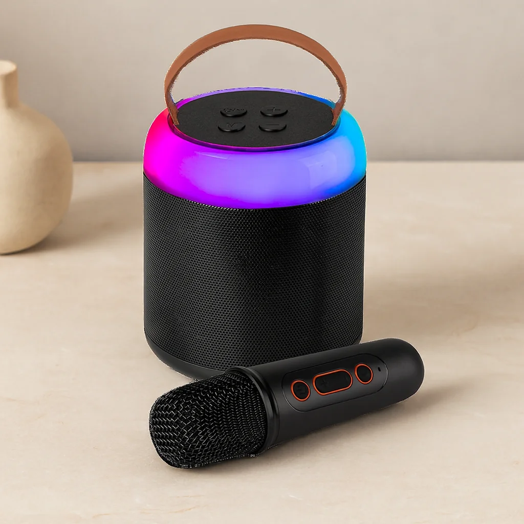 Yuvarlak Bluetooth Kablosuz Karaoke Hoparlör - Mikrofonlu, USB Şarjlı, Işıklı Fiyatı, Yorumları ve Özellikleri
