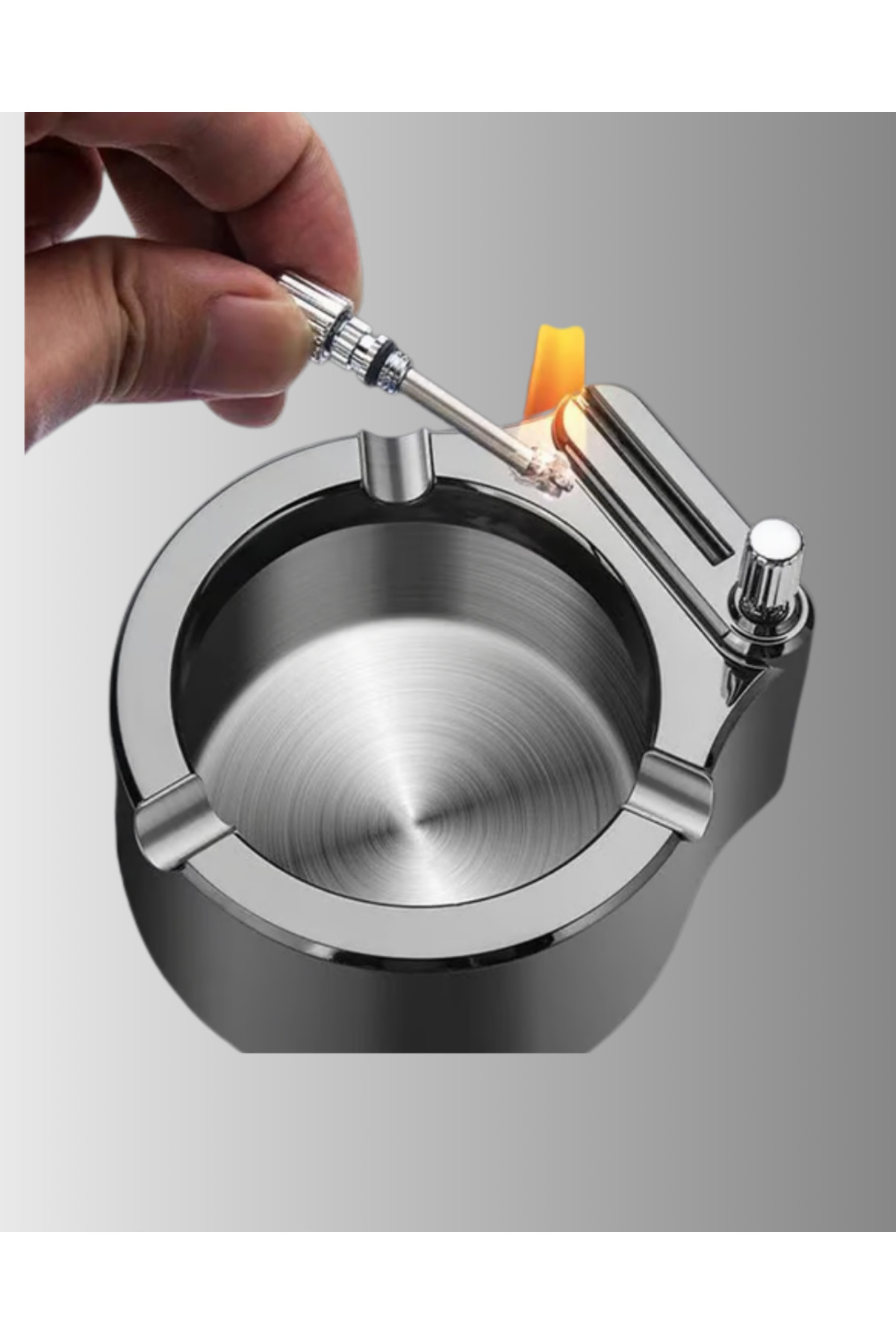 Yuvarlak Çakmaklı Küllük Dayanıklı Metal Yapı - Lisinya