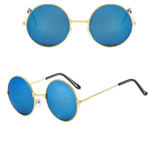 Yuvarlak Cam John Lennon Tarzı Gold Çerçeveli Mavi Gözlük Yuvarlak Cam John Lennon Tarzı Gold Çerçeveli Mavi Gözlük