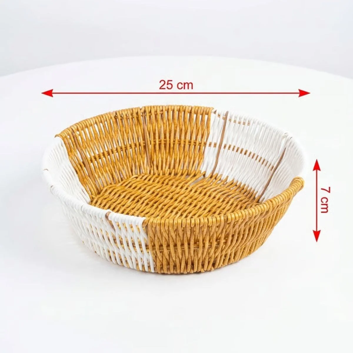 Yuvarlak Çift Renkli Plastik Rattan Ekmek ve Meyve Sepeti - Çok Amaçlı Banyo ve Mutfak Düzenleyici - Yıkanabilir Tezgâh Üstü Organizer Yuvarlak Çift Renkli Plastik Rattan Ekmek ve Meyve Sepeti - Çok Amaçlı Banyo ve Mutfak Düzenleyici - Yıkanabilir Tezgâh Üstü Organizer