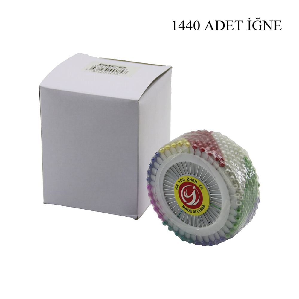 YUVARLAK DİSK STANDLI 1440 ADET RENKLİ TOPLU BAŞÖRTÜ İĞNESİ (4741
