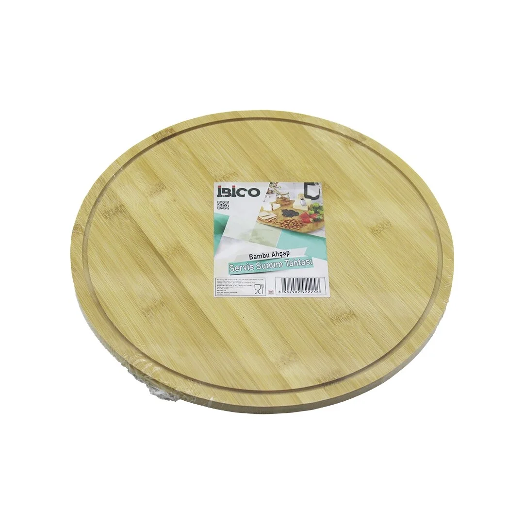 Yuvarlak Döner Tablalı Ahşap Bambu Sunum Tepsisi Tahtası =29.7cm - Mini Sofra Kanallı Kenar Bx40 Fiyatı, Yorumları ve Özellikleri