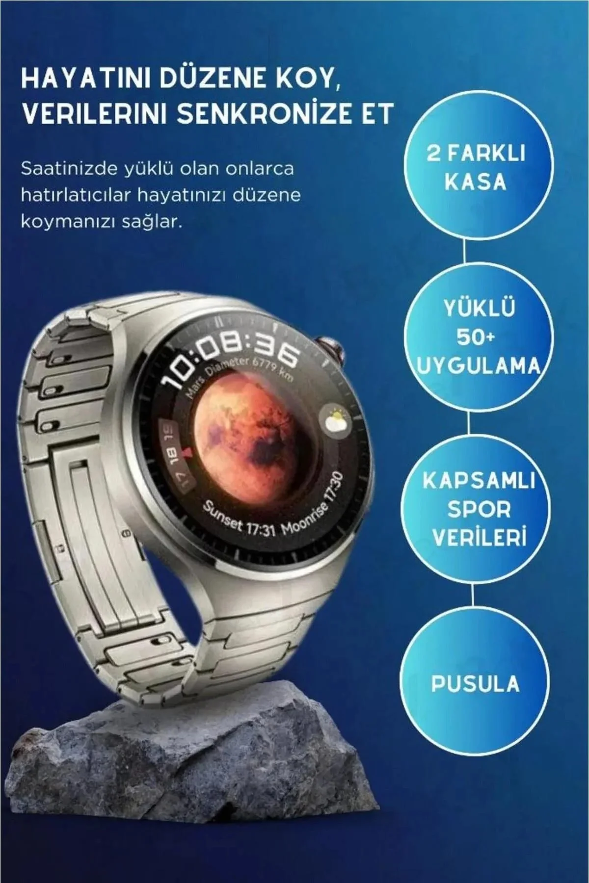 Yuvarlak Ekranlı Siyah Kasa Kol Saati Çok Renkli Silikon Kordon 200-300 mAh Batarya Kapasitesi