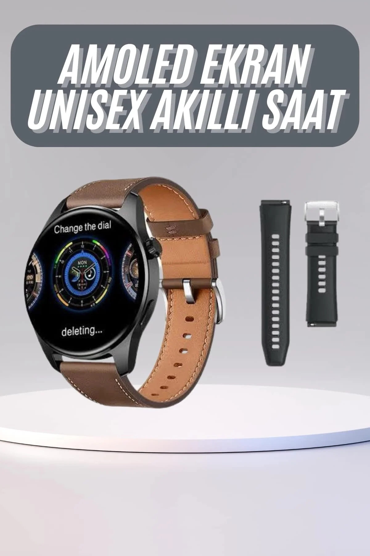 Yuvarlak Kasa 46mm Akıllı Saat Android Ve IOS Uyumlu Uyku ve Sağlık Takibi