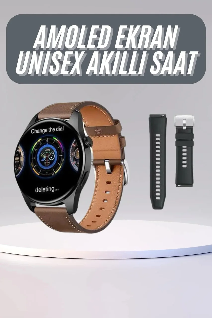 Yuvarlak Kasa 46mm Akıllı Saat Android Ve Ios Uyumlu Uyku Ve Sağlık Takibi