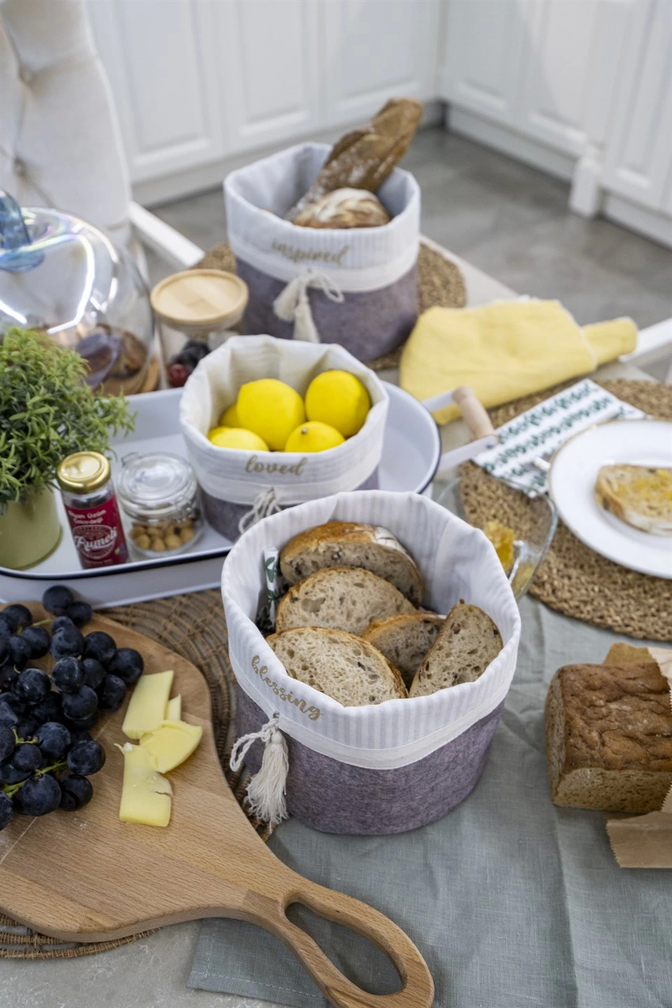 Yuvarlak Katlanabilir Çok Amaçlı Saklama Organizer Kutu Keçe Sepe