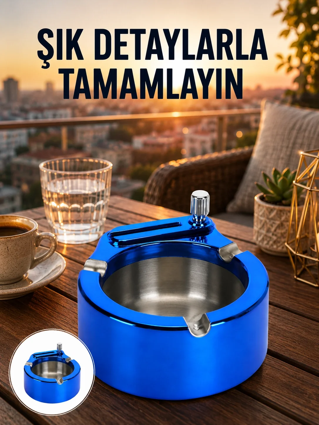 Yuvarlak Metal Küllük Çakmak Entegreli Dayanıklı Yapı Yeni Nesil Fiyatı, Yorumları ve Özellikleri