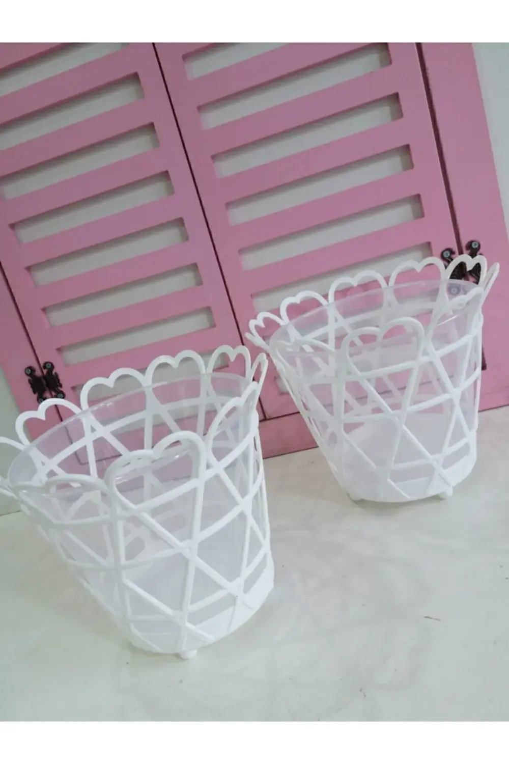 Yuvarlak Plastik Orkide Saksı 4 Adet 15x17 cm