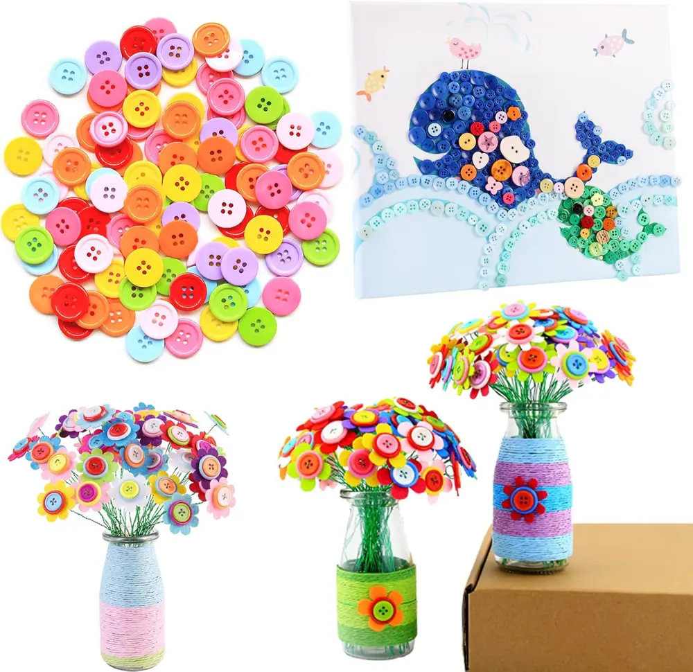 Yuvarlak Renkli Düğme Rengarenk Düğme 2,2 cm - 25 Adet