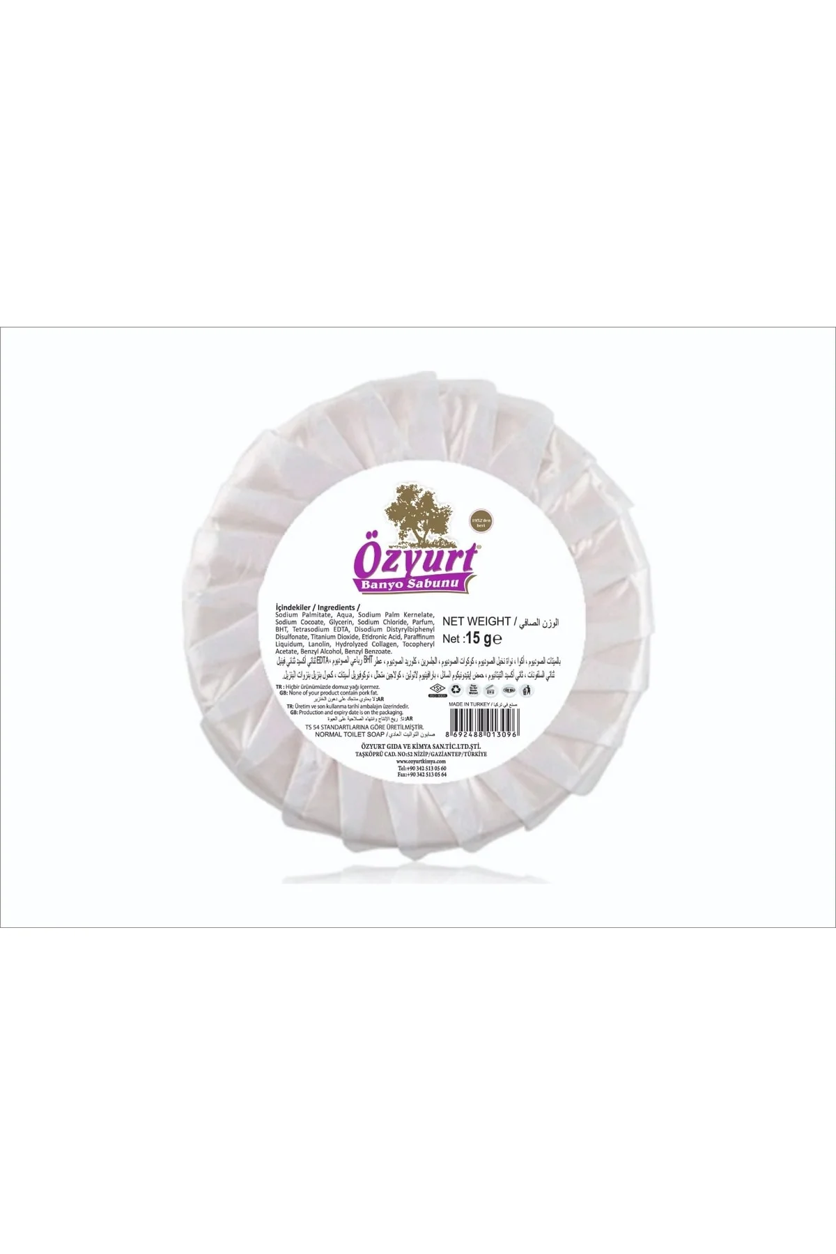 Yuvarlak Sargılı Kalıp Sabun 15 gr X 1000 Adet = 1 Koli