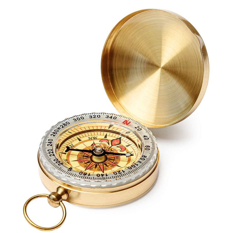 Yuvarlak Sarı Metal Kasa Su Geçirmez Fosforlu Dayanıklı Pusula G5