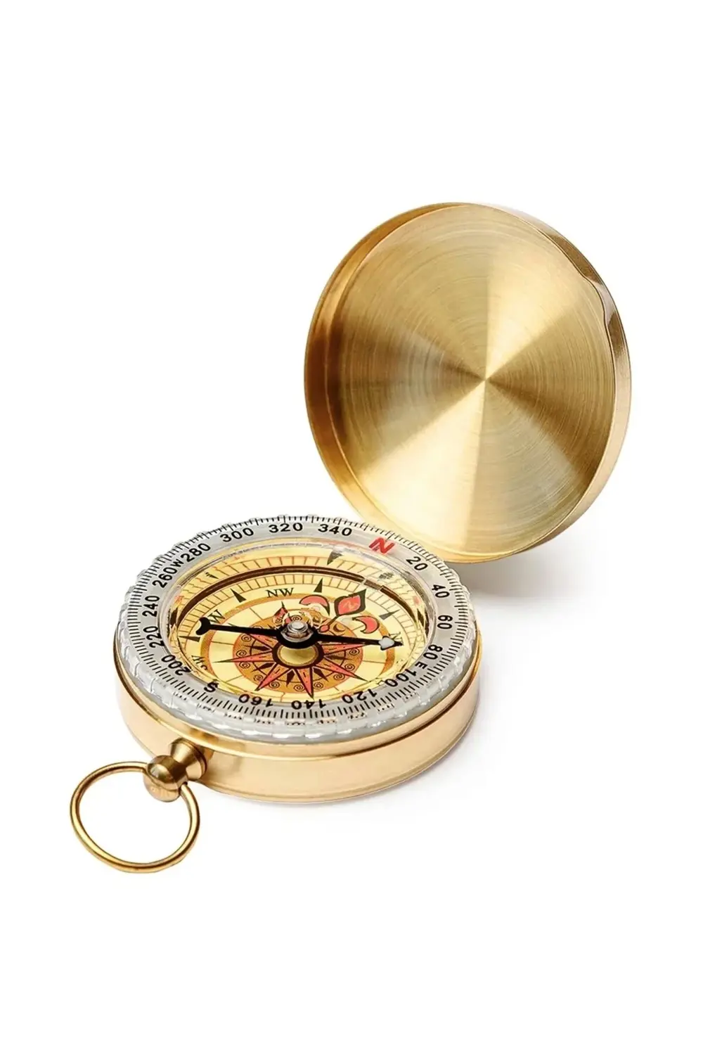 Yuvarlak Sarı Metal Kasa Su Geçirmez Fosforlu Dayanıklı Pusula G5