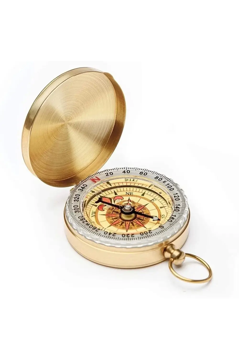 Yuvarlak Sarı Metal Kasa Su Geçirmez Fosforlu Dayanıklı Pusula G5