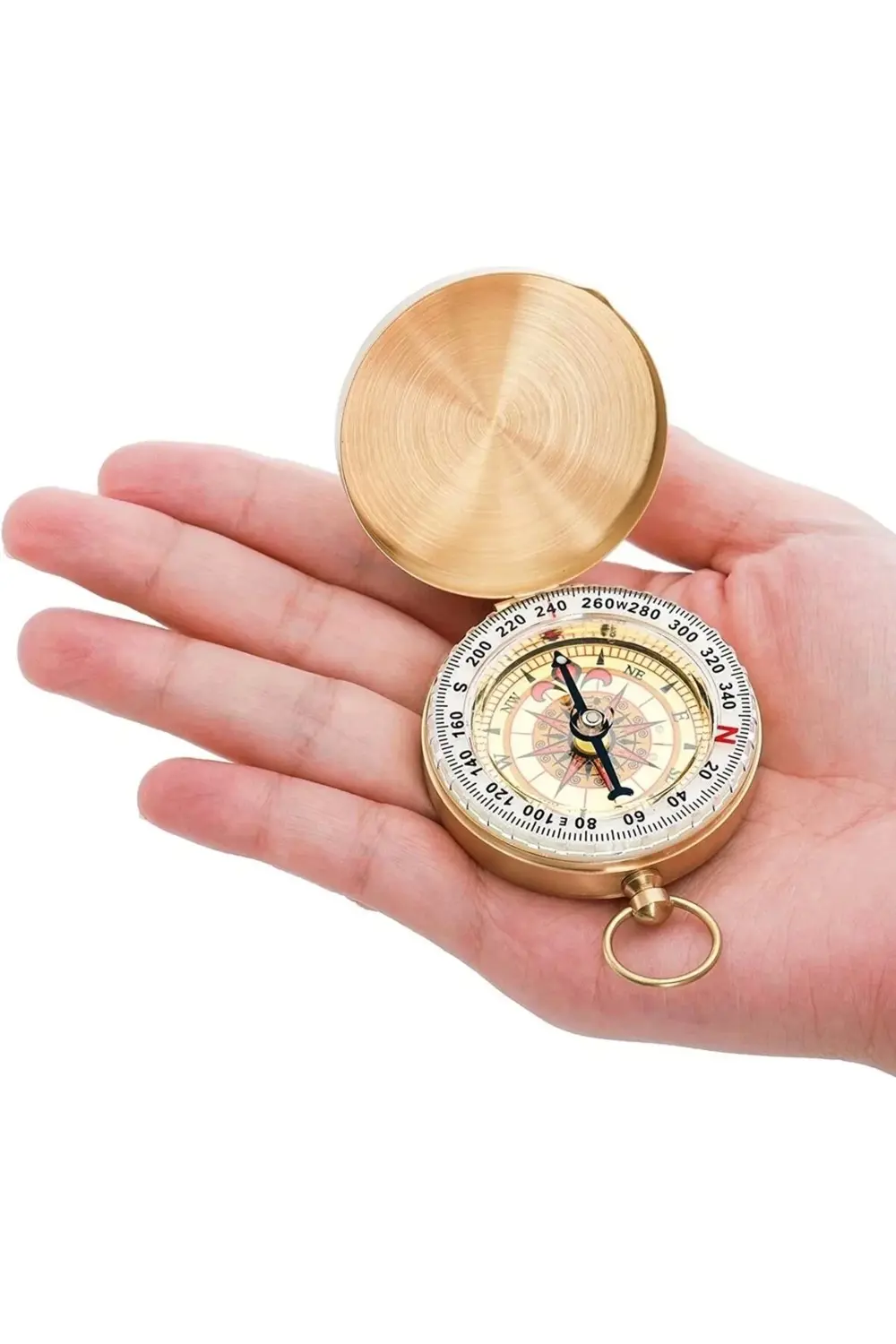 Yuvarlak Sarı Metal Kasa Su Geçirmez Fosforlu Dayanıklı Pusula G5