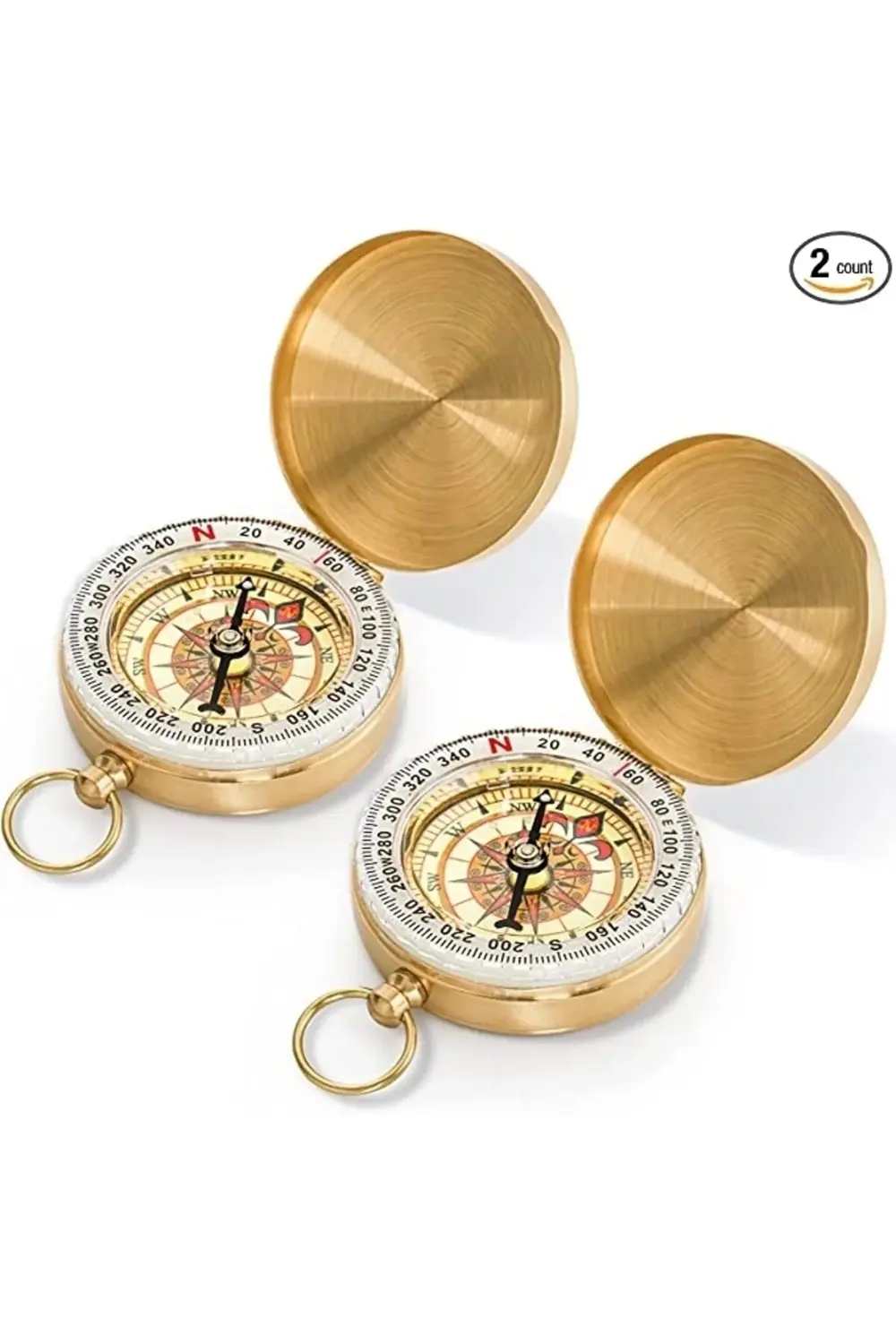 Yuvarlak Sarı Metal Kasa Su Geçirmez Fosforlu Dayanıklı Pusula G5