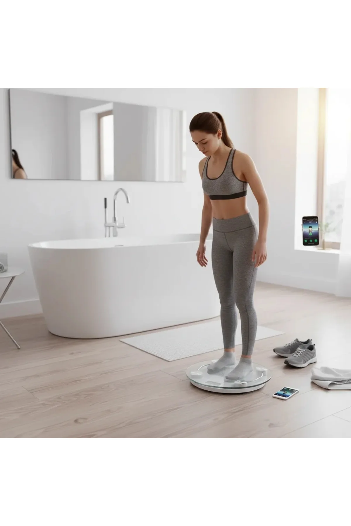 Yuvarlak Şeffaf Dijital Cam Baskül Terazi Tartı Hassas Ölçüm Mode