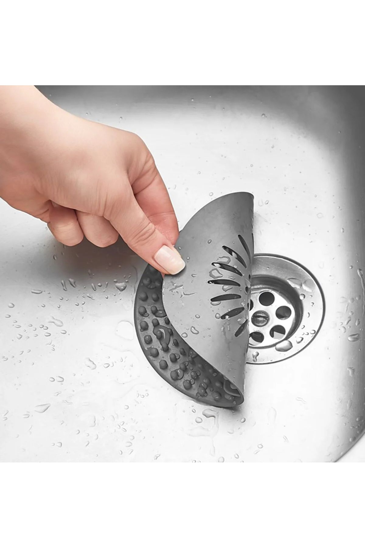 Yuvarlak Silikon Lavabo Tıkacı ve Süzgeci Paslanmaz Evye Süzgeç 2