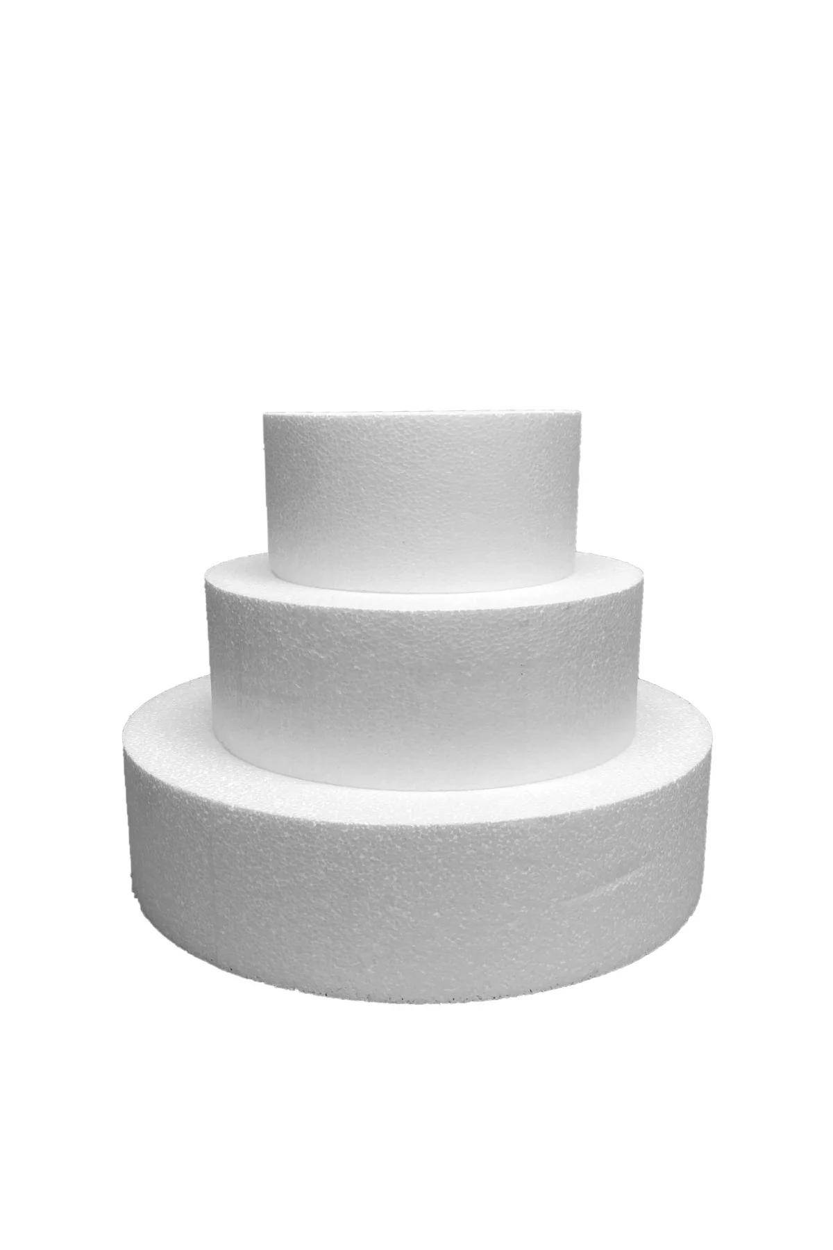 Yuvarlak Strafor Katlı Maket Pasta 45x15 Cm - 35x15 Cm- 25x15 Cm