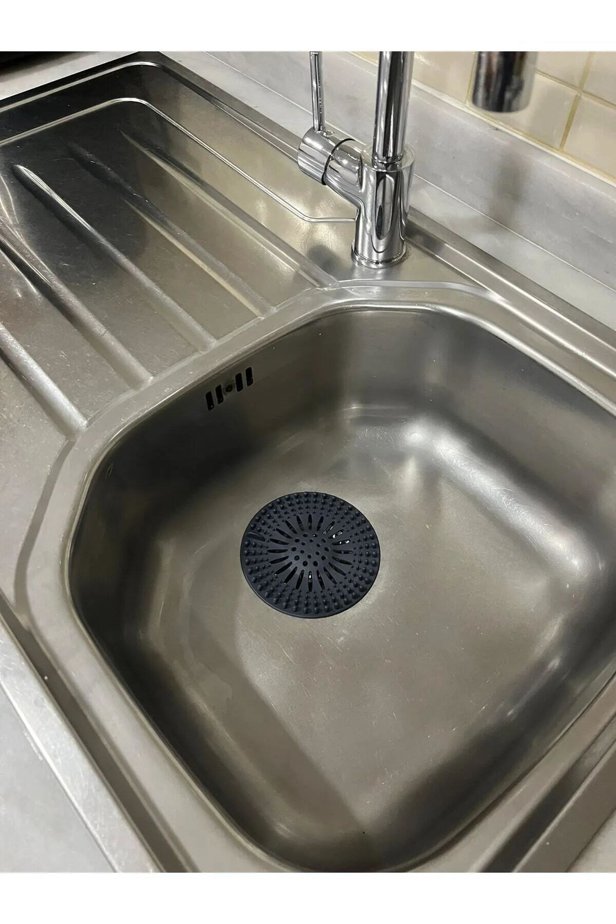 Çerçici Yuvarlak Süzgeçli Silikon Mutfak Lavabo Ve Küvet Süzgeci Gider Sü