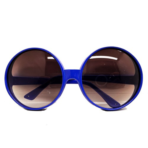 Yuvarlak Yeşilçam 80 li 90 lı Yıllar Parti Gözlüğü Retro Mavi Ren