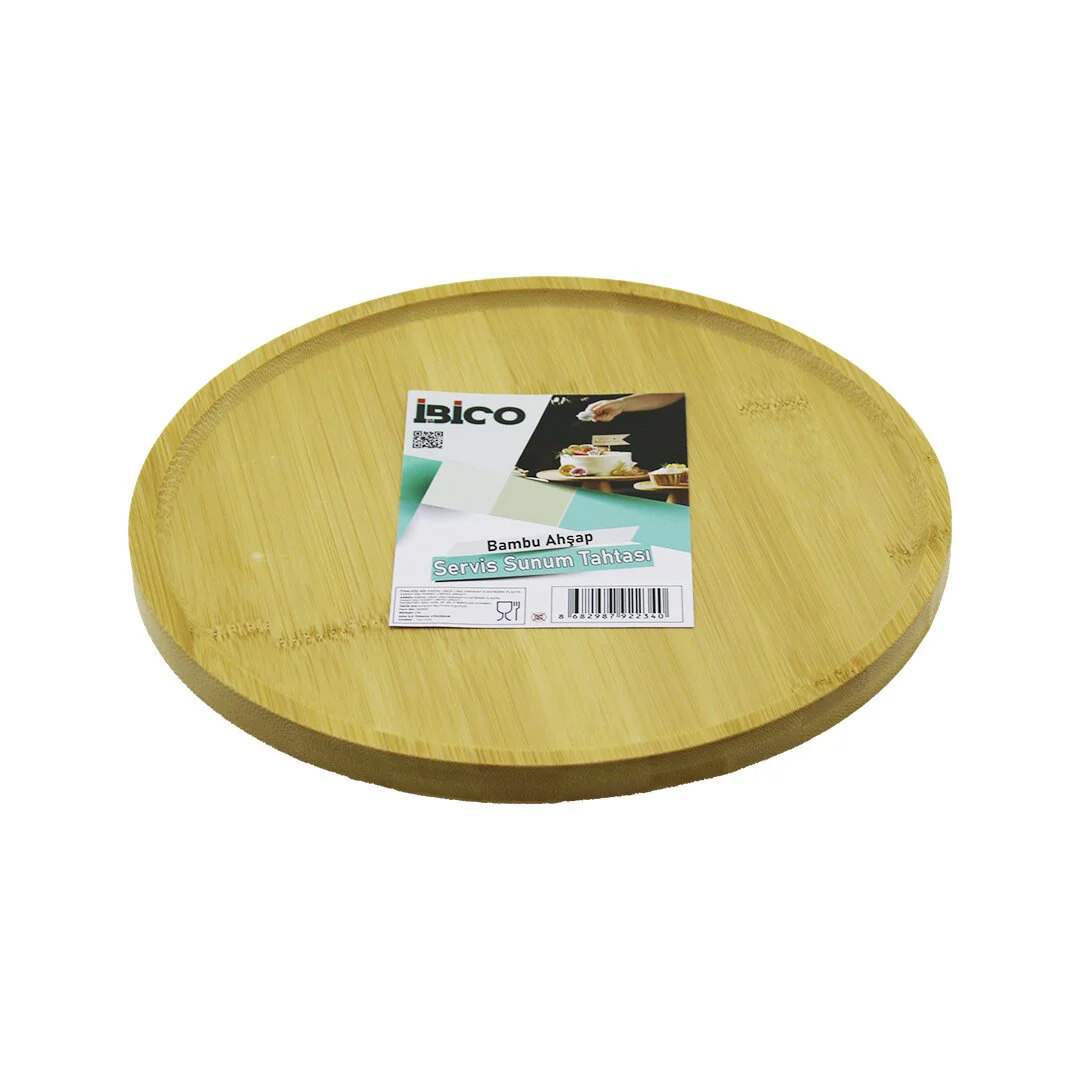 YUVARLAK=24.5CM AYAKLI=4CM Kenarlı Yüzey Ahşap Bambu Sunum Tepsisi - Mini Sofra Fiyatı, Yorumları ve Özellikleri
