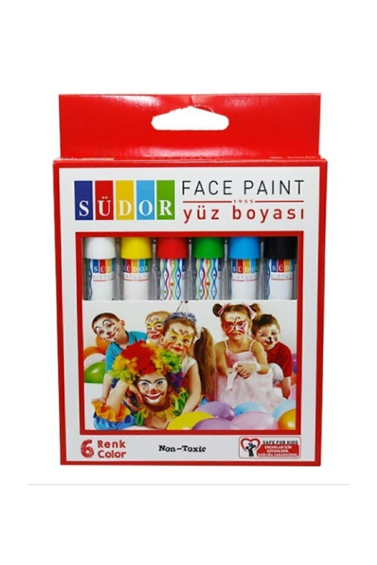 Yüz Boyası / Yüz Boyama Kalemi 6'lı - Beyaz