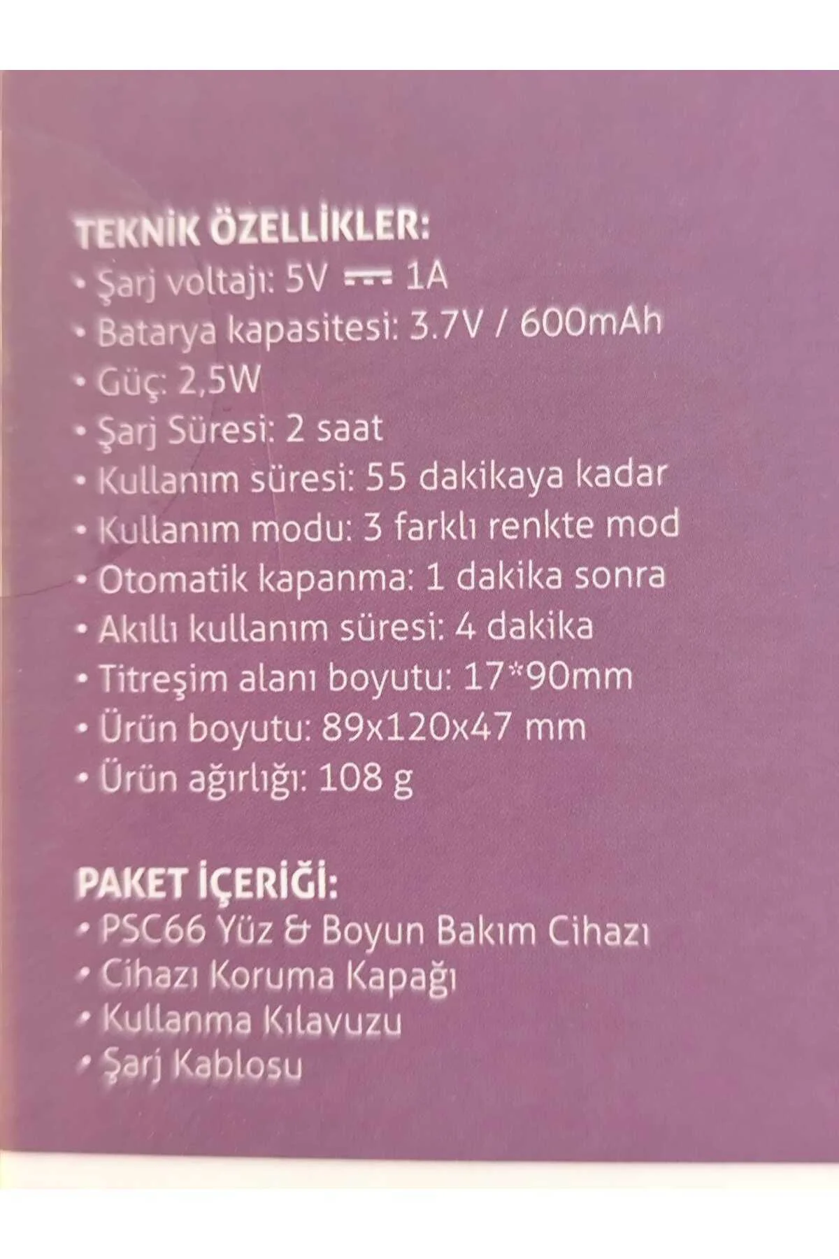 Yüz & Boyun Bakım Cihazı