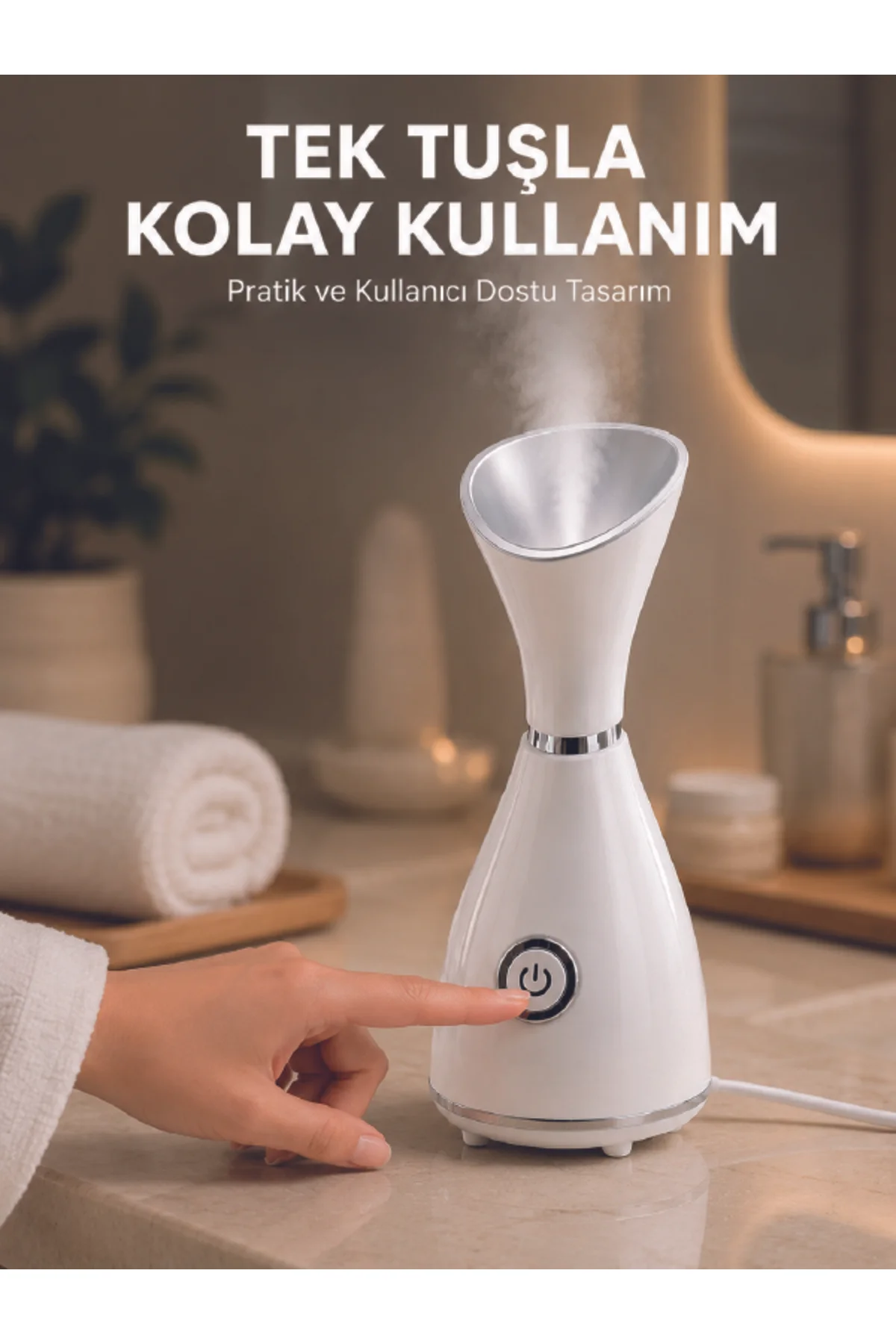 Yüz Buhar Cihazı 80 ML Su Hazneli Nano İyonik Yüz Buhar Cihazı 80 ML Su Hazneli Nano İyonik