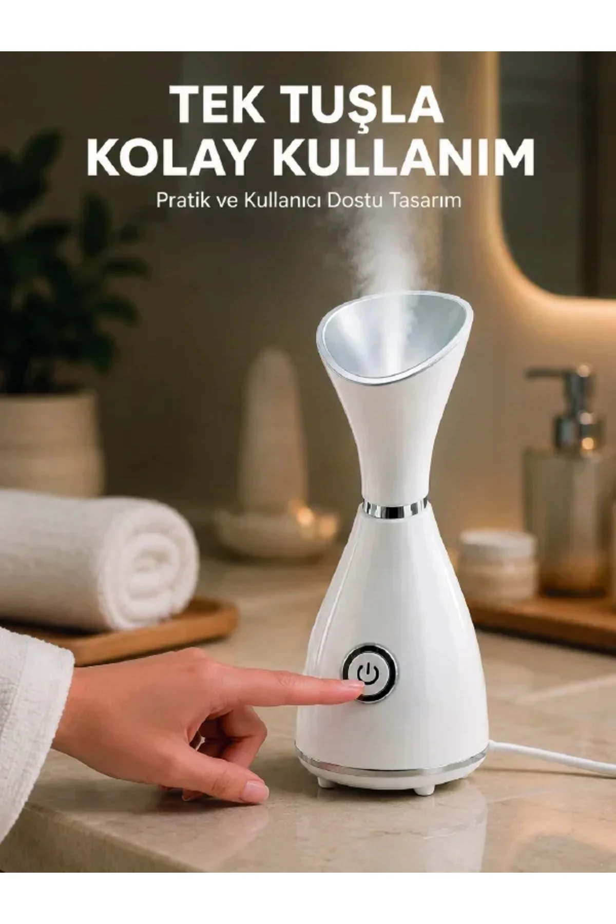 Yüz Buhar Cihazı 80 ML Su Hazneli Nano İyonik Yüz Buhar Cihazı 80 ML Su Hazneli Nano İyonik