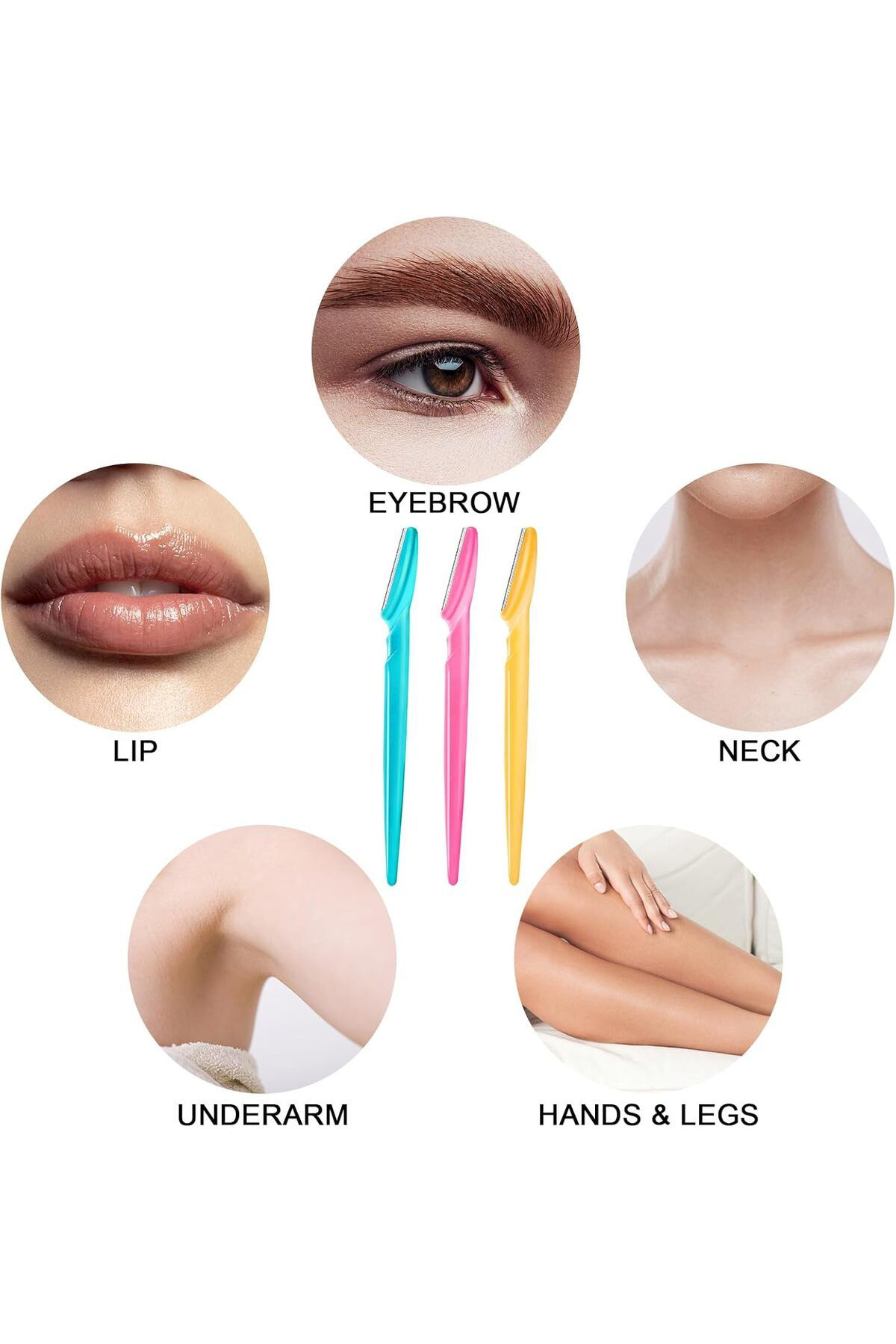 Lovendas Yüz Jileti Ve Kaş Usturasi Kadin Jileti Epilasyon 3'Lü Ustura Set