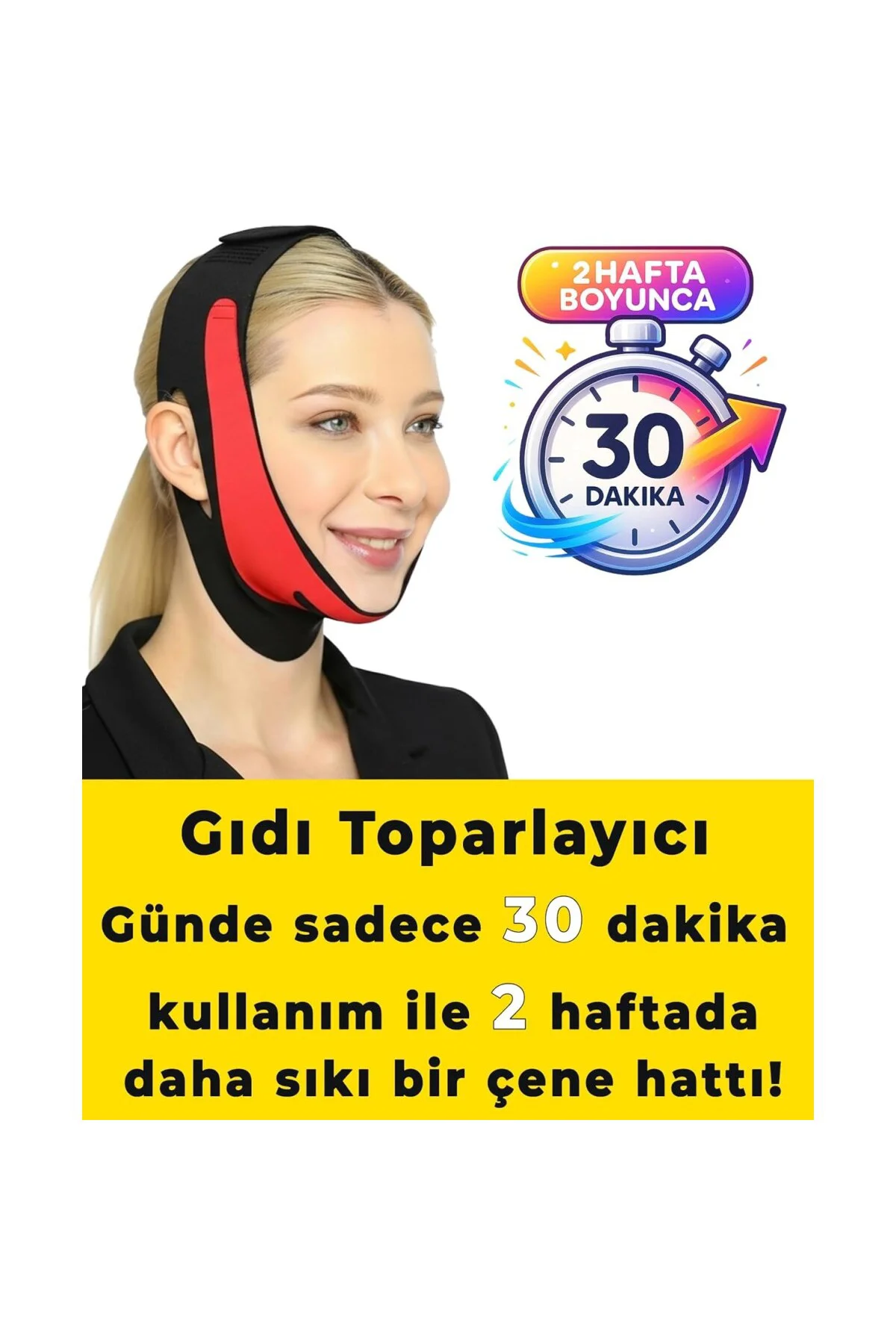 Yüz Korsesi Çene Boyun Bandı, Horlama Önleyici ve Gıdı Toparlayıc