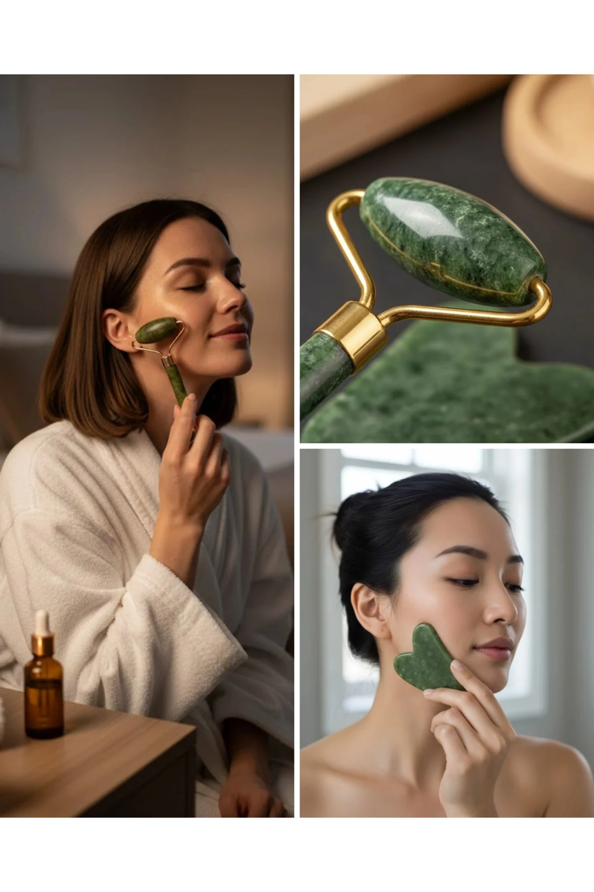 Yüz Masaj Aleti Roller Ve Gua Sha 2li Set