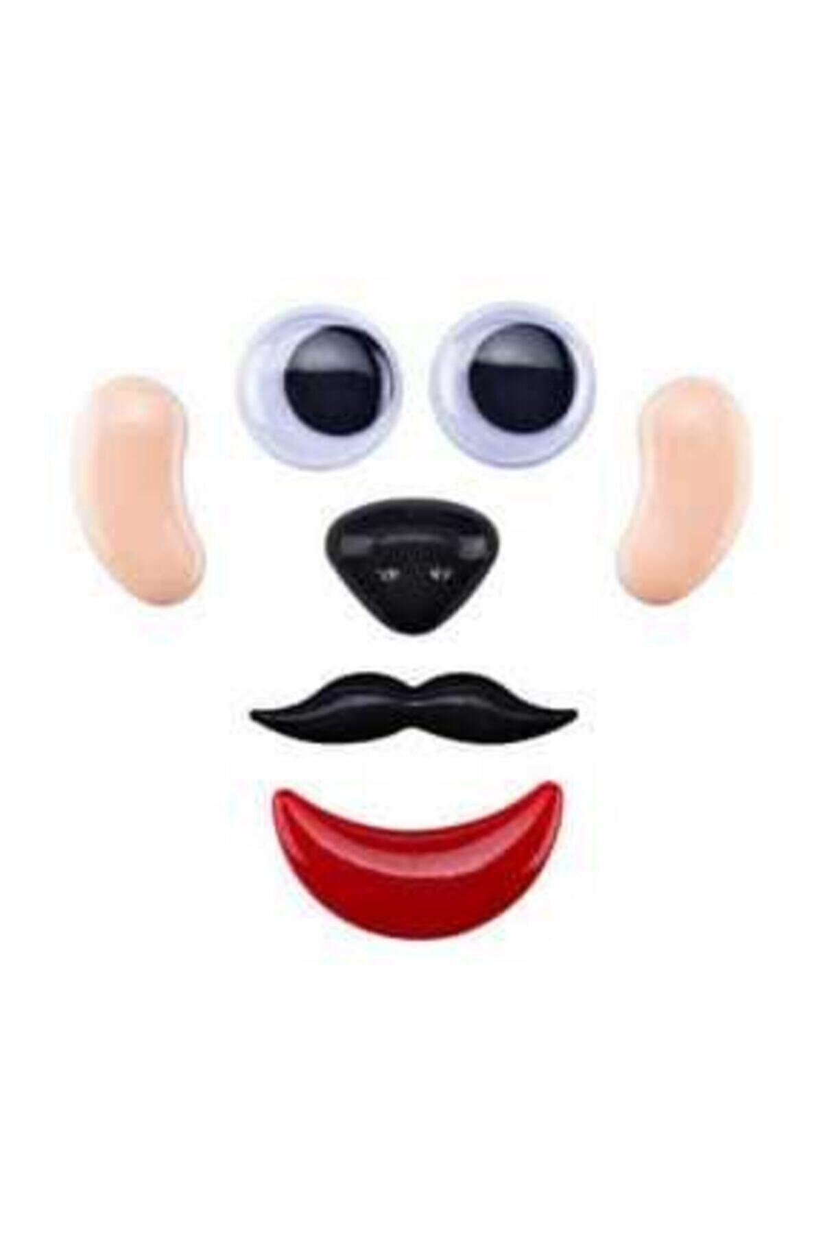 Brons Yüz Seti (Oynar Göz,Kulak,Burun,Bıyık,Dudak) 4 Takım
