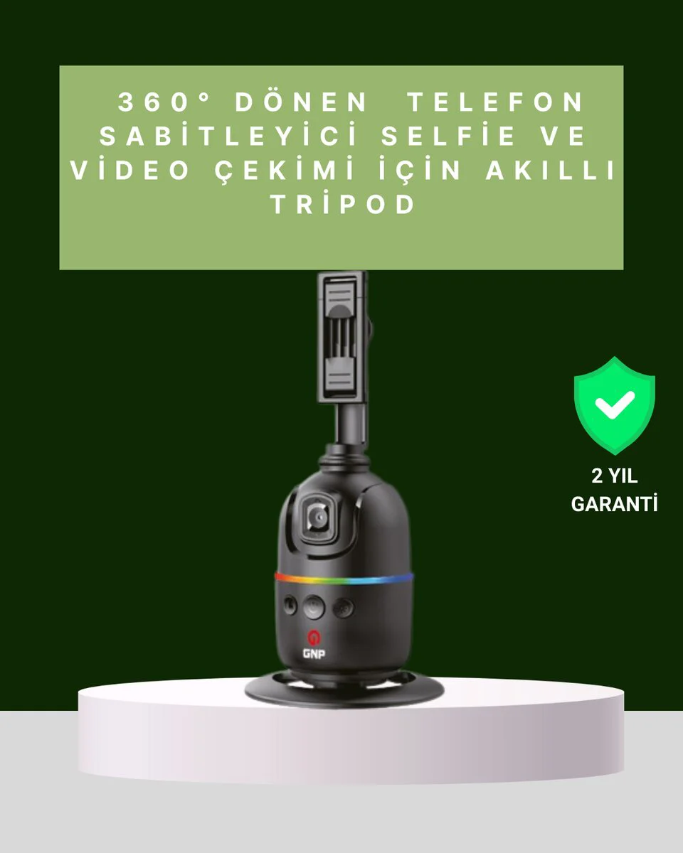 Yüz Takipli 360° Akıllı Gimbal - Otomatik Kamera Stabilizatörü
