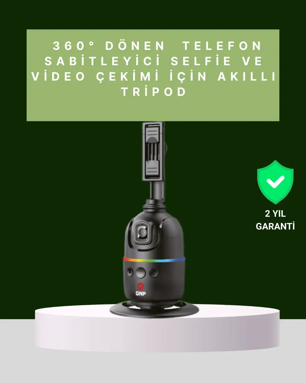 Yüz Takipli 360° Akıllı Gimbal Telefon ve Aksiyon Kamera Uyumlu