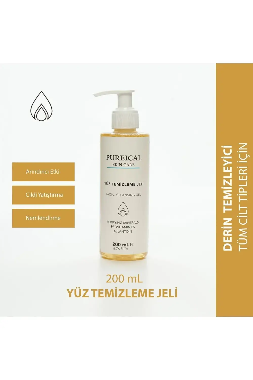 Yüz Temizleme Jeli, Mineral Kompleks, Derin Temizleme, Provitamin B5, Allantoin 200 mL