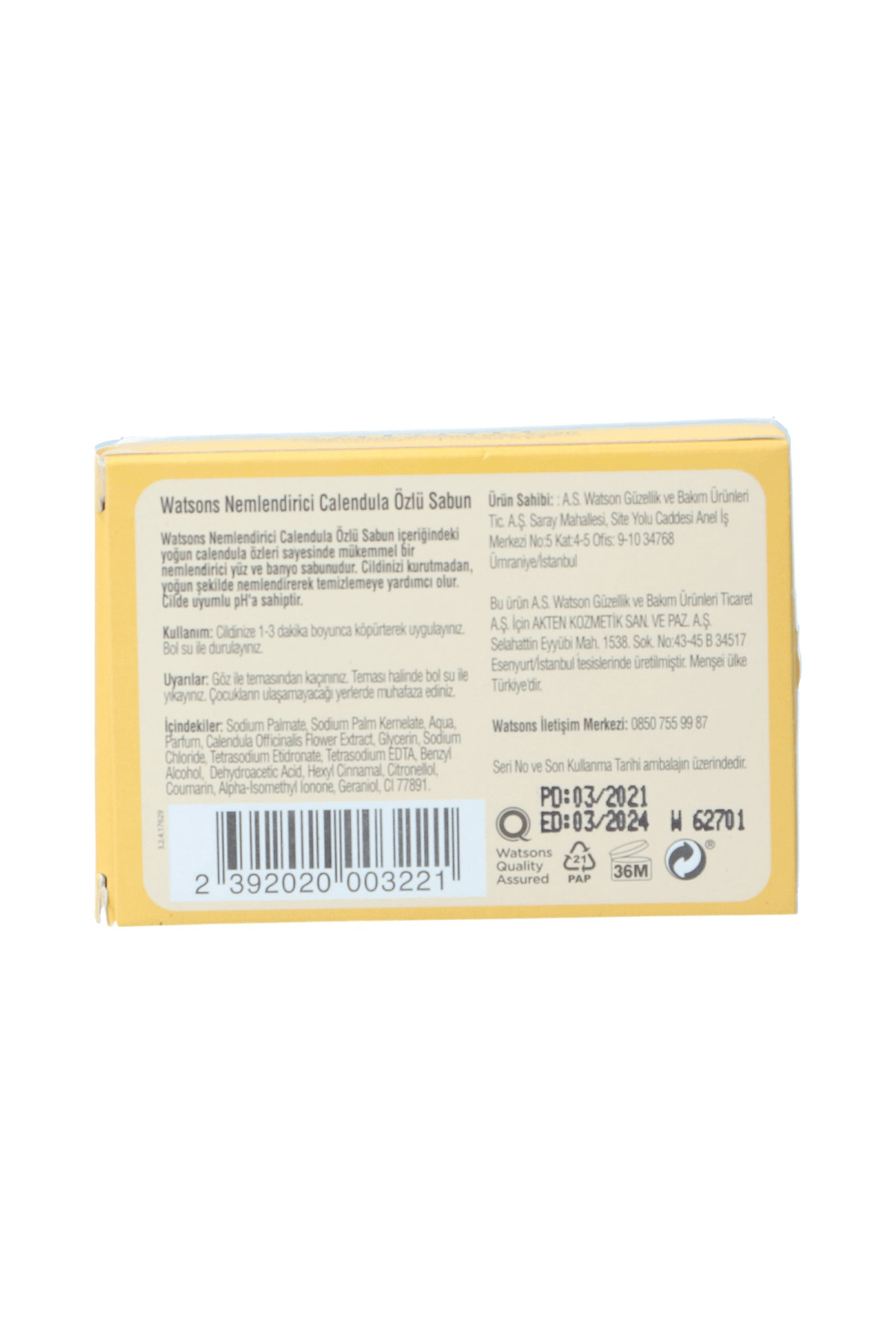 Yüz Ve Banyo Sabunu Nemlendirici Calendula Özlü 100 Gr
