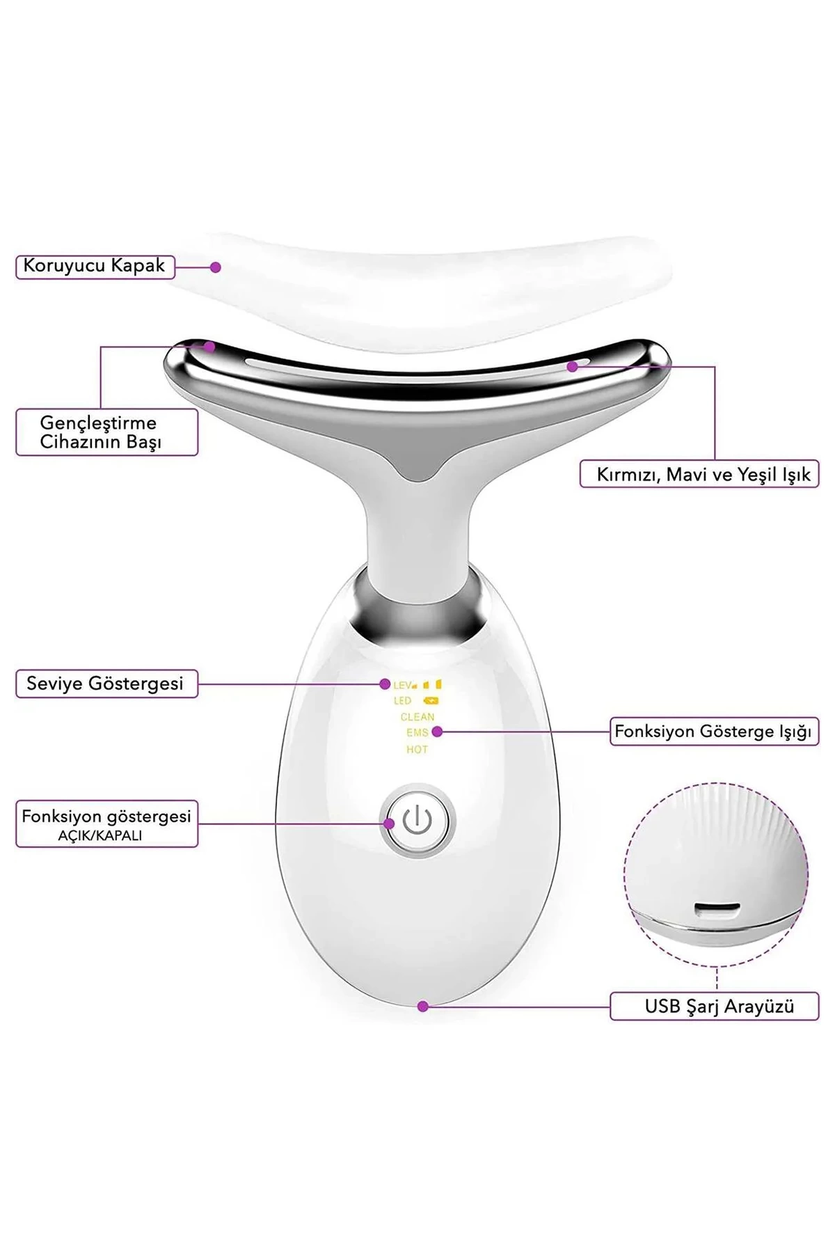 Yüz Ve Boyun Kırşıklık Giderici Ems Güzellik Cihazı ( Gıdık,sarkm