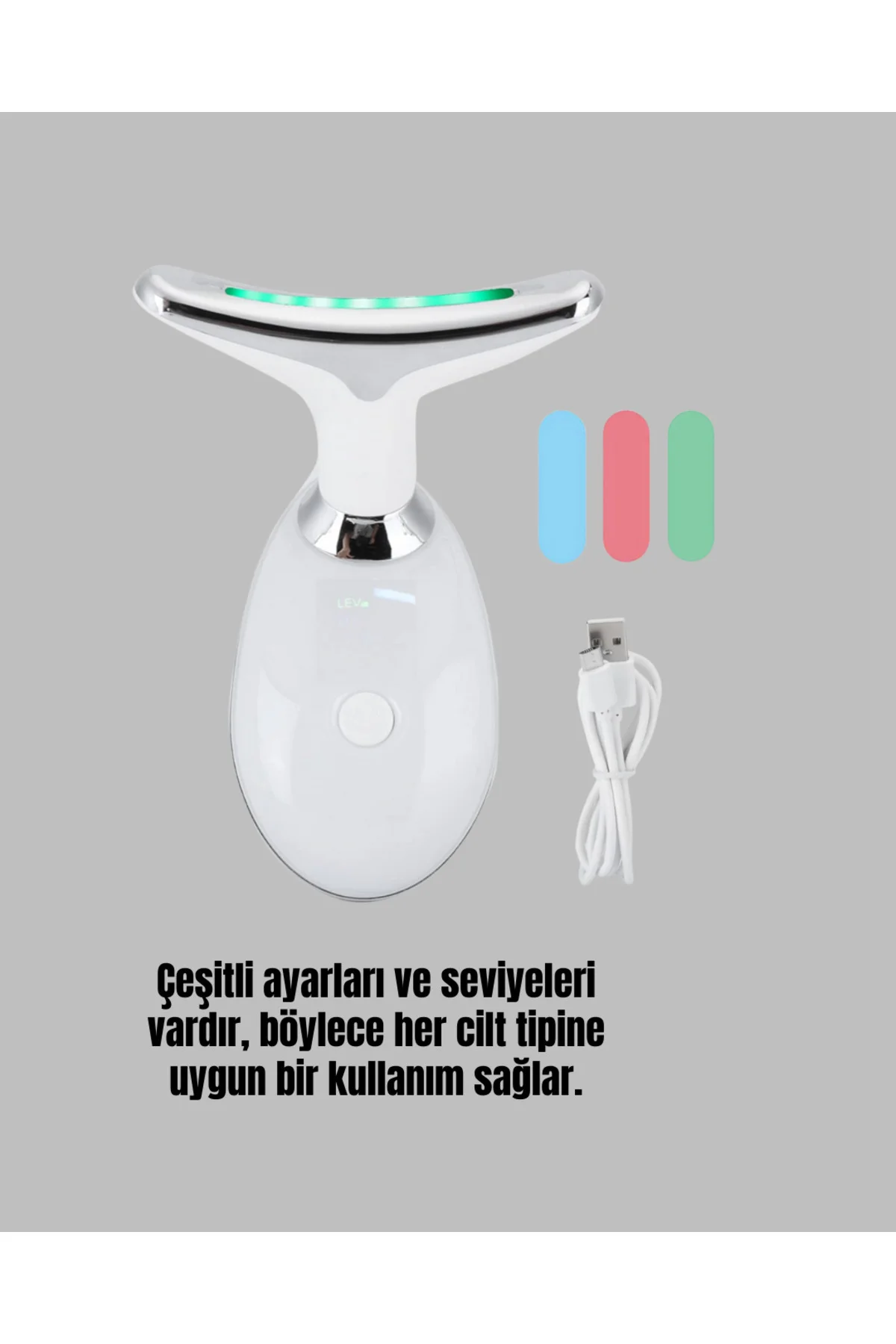 Yüz ve Boyun Sıkılaştırıcı Cilt Bakım Cihazı | EMS Mikro Akım &